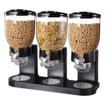 Triple Cereal Dispenser Dry Food Storage Container Pasta Kitchen Machine