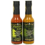 Psycho Juice Set Of 2 Hot Chilli Sauce 70% Habanero & Mustard Ghost Pepper Sauce