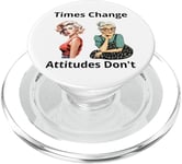 Pin-up Girl Young And Older Times Change Attitudes Don't PopSockets PopGrip pour MagSafe