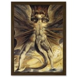 William Blake Great Red Dragon Satan Woman Clothed Sun 1805 A4 Artwork Framed Wall Art Print