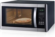 SMAD 1100W 42L Large Microwave oven with Grill 1200W Easy Clean Sliver Home