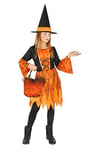 Ciao Travestimento sorcière Costume déguisement enfant, girls, 28032.5-7, orange, 5-7 ans