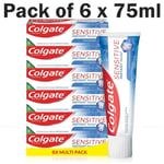 Colgate Sensitive Instant Relief Whitening Toothpaste Whiter Teeth Pack 6 x 75ml