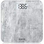 RENPHO Digital Bathroom Scales for Body Weight, Weighing Scale Electronic Bath Scales with High Precision Sensors Accurate Weight Machine for People, LED Display, Step-On (ST/LB/KG), Concrete, Core 1S