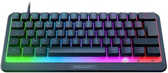 Roccat Magma Mini - Clavier Gaming RGB 60%, 5 Zones d'éclairage programmables, Touches à Membrane optimisée, Fonctions programmables, Anti-ghosting et étanche, Noir