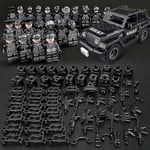 Set med 22 minifigurer och Jeep Military Series Villain Mini Figures Building Block Toys[HK]