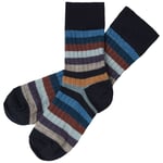 FUB 2-Pack Klassiska Randiga Strumpor Dark Navy/Multi Stripe | Marinblå | 29-32 EU