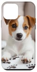 Coque pour iPhone 12 mini Parson Russell Terrier empreintes de pattes pour chien