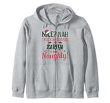 ZARIYA Personalized Christmas Naughty Nice ZARIYA Name Zip Hoodie