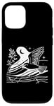 Coque pour iPhone 12/12 Pro Line Art Oiseau et ornithologue Common Nighthawk