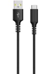 Stoffkledd USB C kabel 1,5m USB-A til USB-C Clas Ohlson