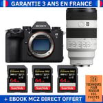 Sony A9 III + FE 70-200mm f/4 Macro G OSS II + 3 SanDisk 64GB Extreme PRO UHS-II SDXC 300 MB/s + Ebook '20 Techniques pour Réussir vos Photos' - Appareil Photo Professionnel