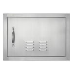 VEVOR Porte d'Accès pour Barbecue, Simple Porte de Cuisine Extérieure 508x356x46 mm, Porte Encastrée en Acier Inoxydable Réversible, avec Poignée et Aération, pour Îlot de Barbecue, Placard Extérieure