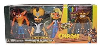 Crash Bandicoot Bandai Lot de 4 Figurines d'action avec Masque | Lot de 4 Jouets de 11 cm avec Masque et Accessoires de Support | Figurines à Collectionner comme Marchandises et Cadeaux de Jeu vidéo