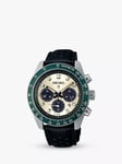 Seiko SSC943P1 Men's Prospex 'Racing Sports' Solar Speedtimer Chronograph Leather Strap Watch, Green