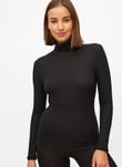 Tu Black Roll Neck Medium Warmth Thermal Top L female