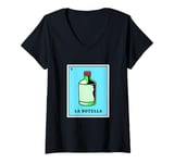 Womens Funny Mexican Lottery Bingo Game La Botella V-Neck T-Shirt