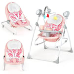 2-in-1 Baby Swing Electric Toddler Bouncer with 5 Swing Speed 3 Timer and Music