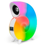 Kihhvlo Enceinte Réveil Lampe de Chevet Tactile Chambre RGB Changement de Couleur LED Réveil Veilleuse Enfants Haut-Parleur Bluetooth Portable Idee Cadeau Hommes/Femmes/Enfants