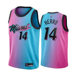 NBNB Chaleur n ° 14 Maillots de Basket-Ball de Herro pour Hommes, Maille Swing T-Shirt sans Manches sèche Rapide, Gilet de Performance de Basketball pour la Formation de Blue Pink-XXL