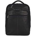 Kenneth Cole Reaction Sac à dos unisexe en cuir colombien pour ordinateur portable, Noir, 16" Laptop Backpack, Manhattan Messenger Sac à bandoulière et sac à dos