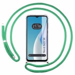 Tumundosmartphone Étui pendentif transparent pour OnePlus Nord N20 SE avec cordon vert d'eau