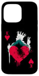 iPhone 14 Pro Max Peace Love Poker - Vintage King Of Hearts Card Game Lover Case