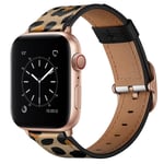 Apple Watch 41mm Series 8 Armband i äkta läder, leopard