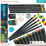 APSARA Matt-Magic 10 x Wood Pencils Sharpener Eraser Break-Resistant School Home