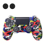 Skal för Sony PlayStation 4 Pro Slim PS4 Anti-Slip Silikon Skin Cover - White Skull