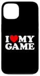 Coque pour iPhone 13 J'adore mon jeu Funny On Gamer Win Play Sport, fan de jeux vidéo