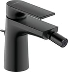 Duravit Tulum by Starck Mitigeur monocommande de bidet, Robinet de bidet pour Salle de Bains (hauteur de sortie 83 mm), avec tirette et garniture de vidage, monocommande pour bidet, Noir mat