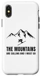 Coque pour iPhone X/XS The Mountains Are Calling And I Must Go Skier Ski Men