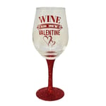 GLITTER BASE LOVE WINE GLASS Valentine Gift For Her Him GF BF Wife PM737080
