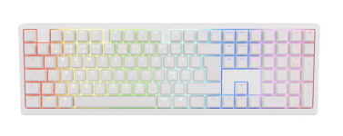 Ducky Zero 6108 White Fullsize Wireless (Tri-mode) RGB, Cherry MX2A Speed Silver - Vit