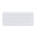 Aptiq Clavier Bluetooth Compact sans Fil Blanc QWERTY - Ergonomique Confortable - Connecte Plusieurs appareils - Rechargeable