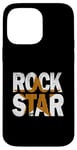 Coque pour iPhone 14 Pro Max Graphique Orange Rock Star Distress de couleur orange