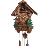 GaoF Pendule à Coucou avec chronométrage Musical, avec Cabine à thème de Roue à Eau rotative en Bois Massif 3D sculptée à la Main, adaptée à la Chambre et au Salon des Enfants