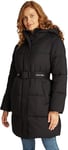 Calvin Klein Jeans Women's Logo Belt Long Puffer J20j224122 Puffer Jacket, Black (CK Black), M