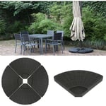 Pied de parasol base,Le plat rond pratique de contrepoids de parapluie de soleil 4 pièces 96x96x8cm - Aqrau