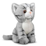 Tabby Cat World Of Nature Animigos Plush 20cm Grey Cuddly Soft Toy Kitten Teddy