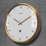 YIBOKANG Nordic Light Luxury Simple White Metal Wall Clock New Simple Living Room Bedroom Home Silent Quartz Clock (Color : 7)