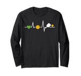 Pickleball Player Heartbeat Monitor Pickleball Lover Gift Long Sleeve T-Shirt