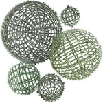 5 st. Konstgjorda Blommor Växt Toppform Bollstöd Plast Växtställ Falskt Gräs Bollramställ Gree Green 25x25cm