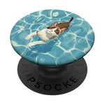 Chat en raquettes à neige dans l'eau de la piscine pour maman papa enfants PopSockets PopGrip Interchangeable