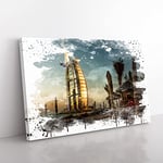 Big Box Art Burj al Arab Dubai V3 Canvas Wall Art Print Ready to Hang Picture, 76 x 50 cm (30 x 20 Inch), Multi-Coloured