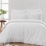 Sensei Maison - Housse de Couette en Percale Coton Soft Percale - 240x220 cm - Blanc