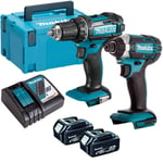 Makita DLX2131TJ 18V Combi Drill Impact Driver Kit 2 x 5.0Ah Batteries & Charger