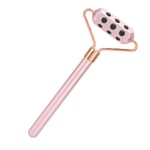 (Pink)Face Massage Roller Germanium Roller 18 Germanium Stones Portable For