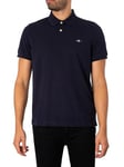 GANT Mens Shield Short Sleeve Pique Polo Shirt Navy L